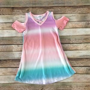 Girls off shoulder tye dye style tunic/dress